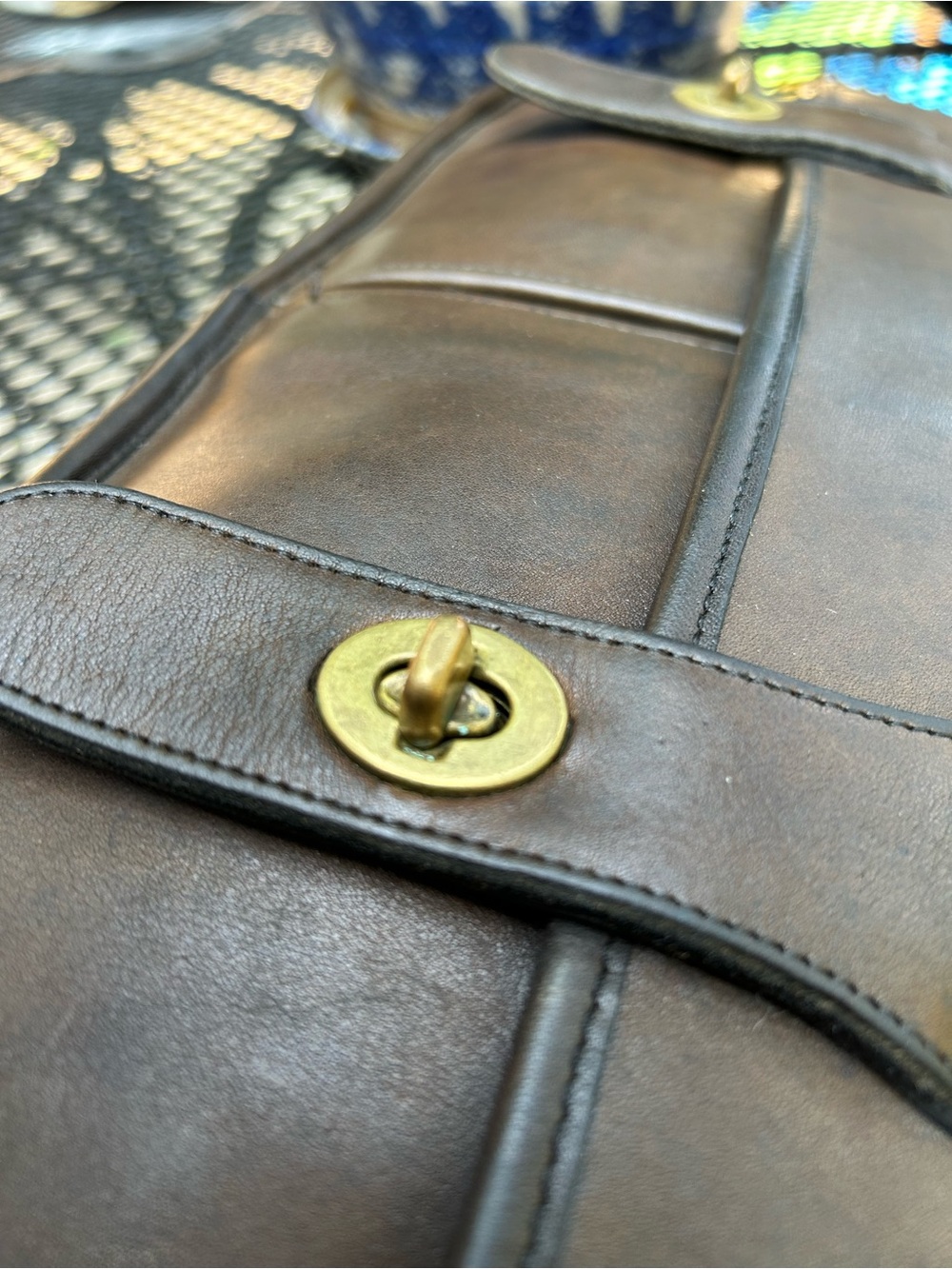 Coach Vintage Brown NYC Leather Briefcase with Brass Hardware - Picture 6 of 15